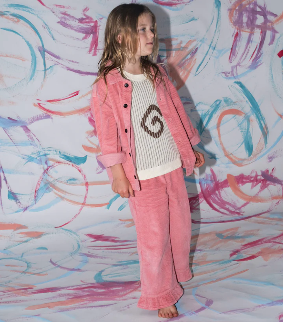 Organic Cord Shirt Jacket, Sorbet