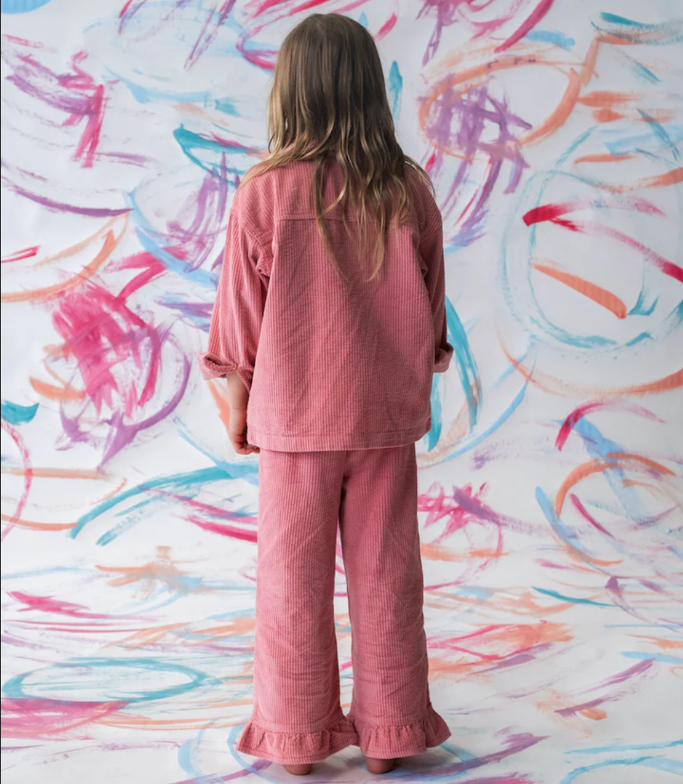 Organic Cord Shirt Jacket, Sorbet