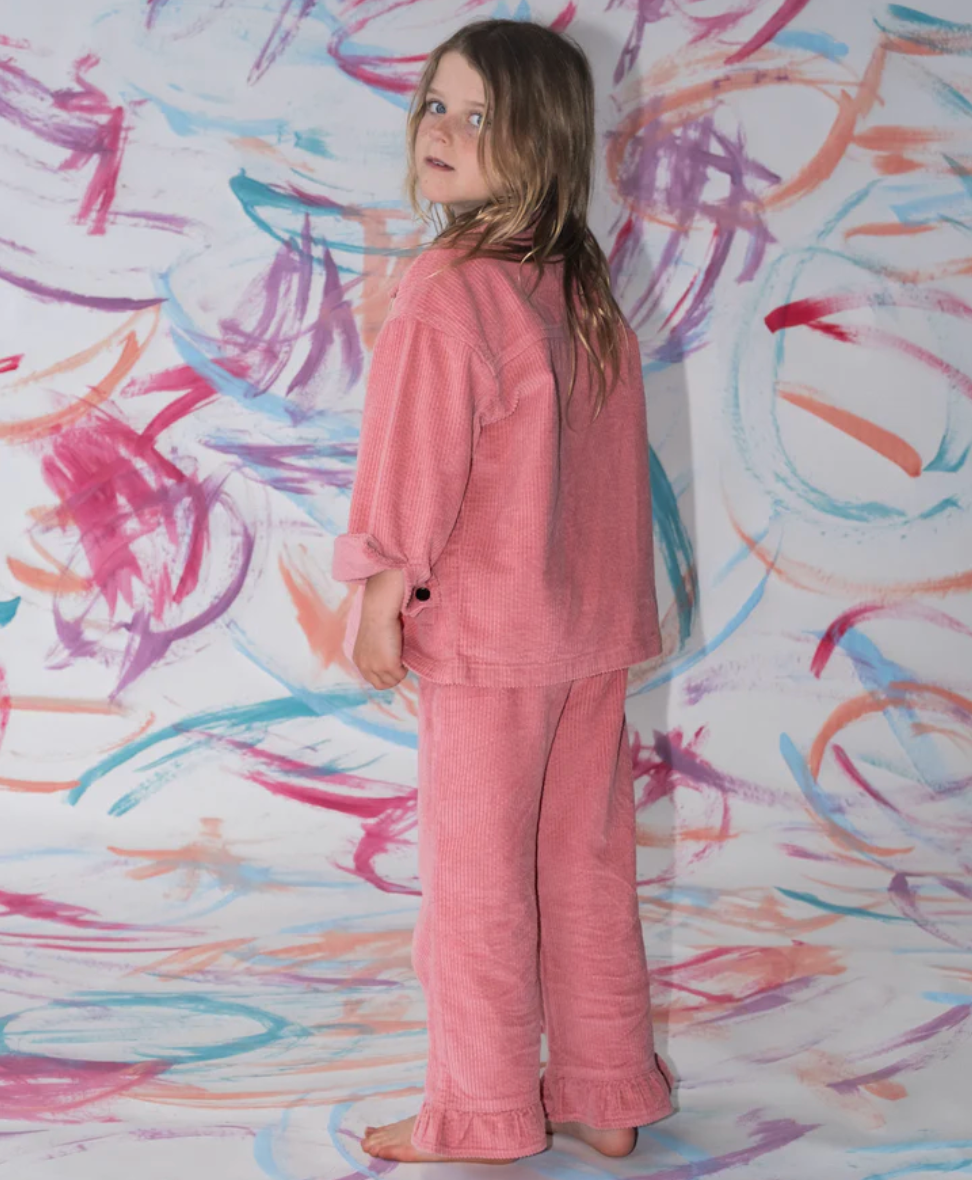 Organic Cord Shirt Jacket, Sorbet