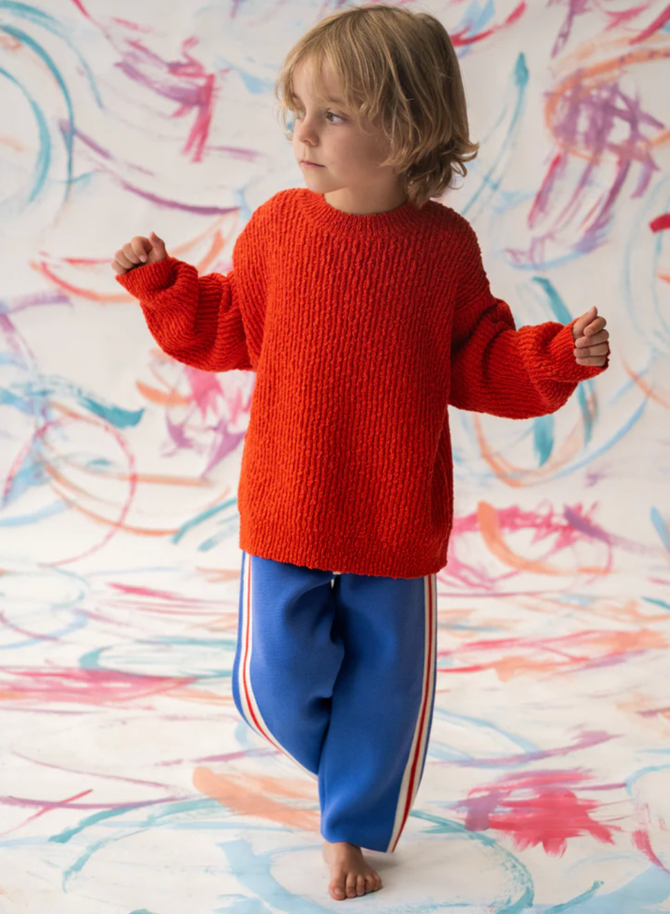 Organic Texture Boucle Knit Pull Over, Sauce