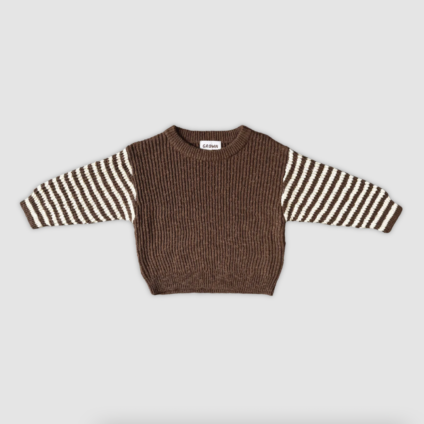 Organic Stripe Sleeve Knit Pull Over