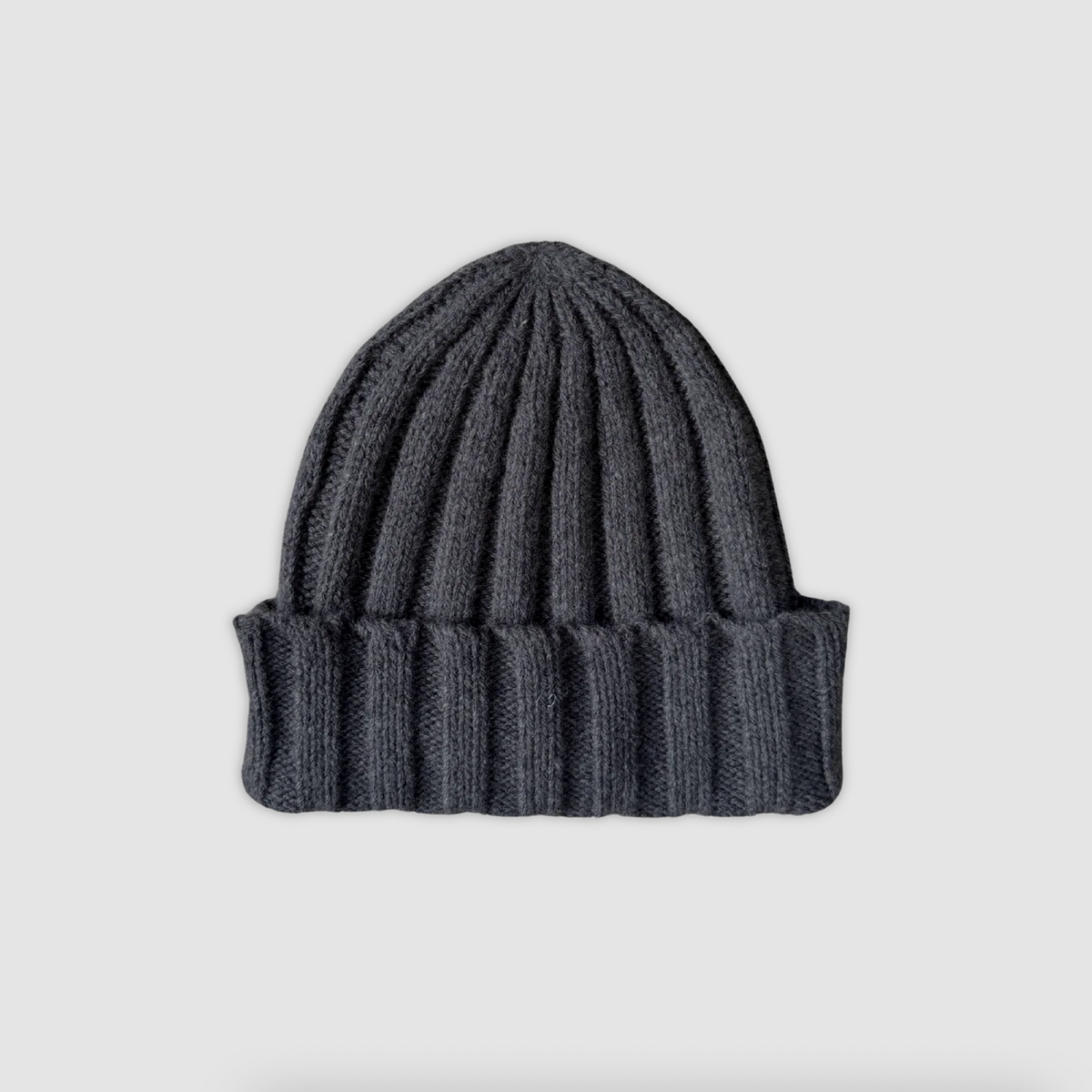 Merino Blend Knit Beanie, Charcoal