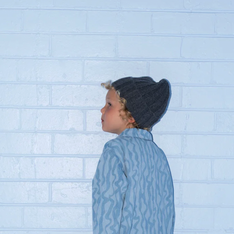 Merino Blend Knit Beanie, Charcoal