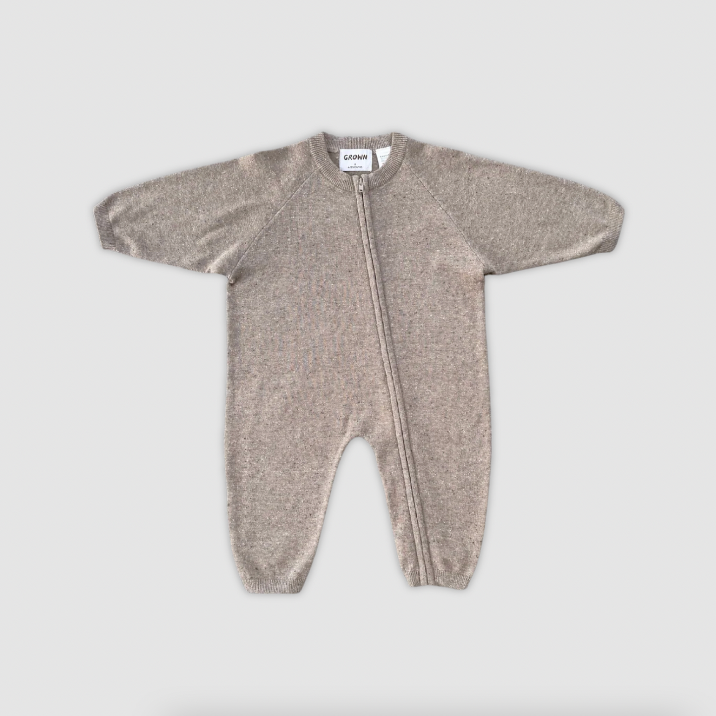 Organic Speckle Knit Zipper Starsuit