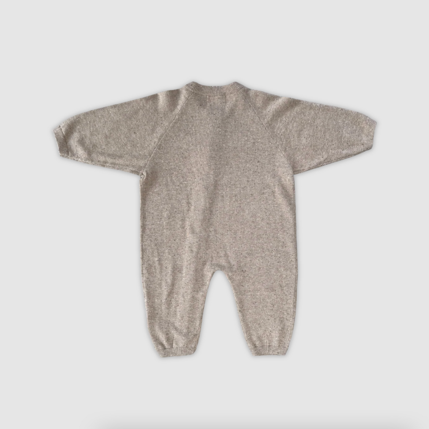 Organic Speckle Knit Zipper Starsuit