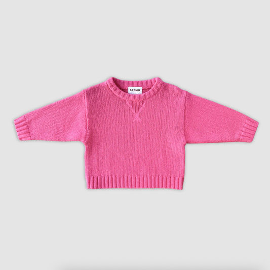 Merino Blend Knit Pull Over, Raspberry