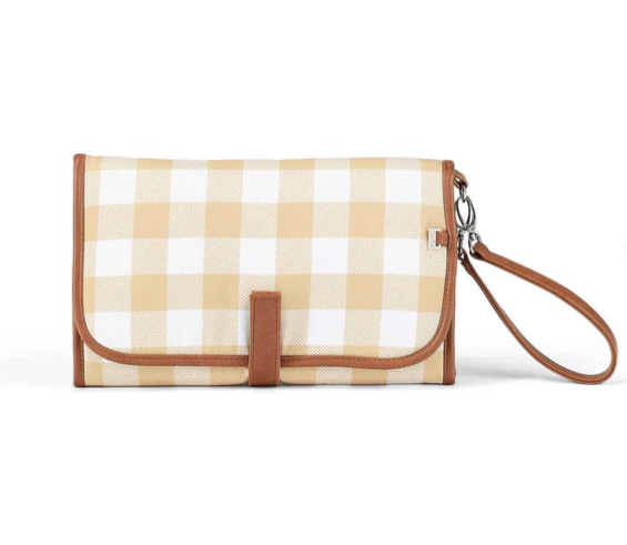 Nappy Change Clutch, Beige Gingham