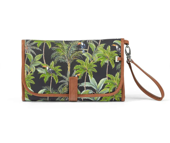 Nappy Change Clutch, Tropical Black