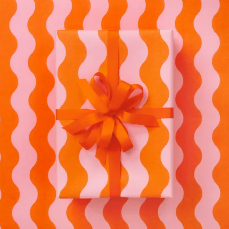 Orange Wave Wrapping Paper