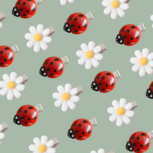 Mini Daisy & Ladybug Clips