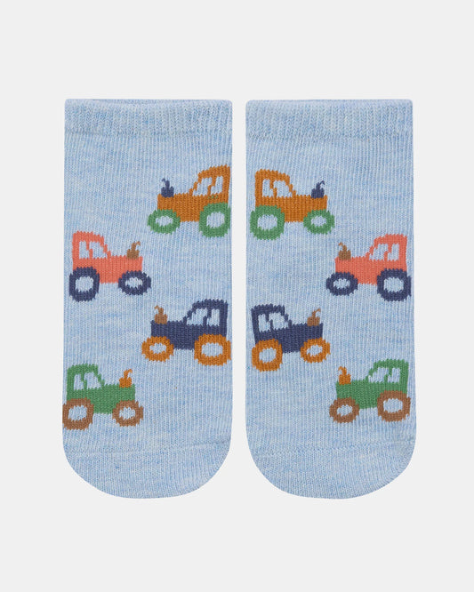 Organic Ankle Socks, Tiny Tractors