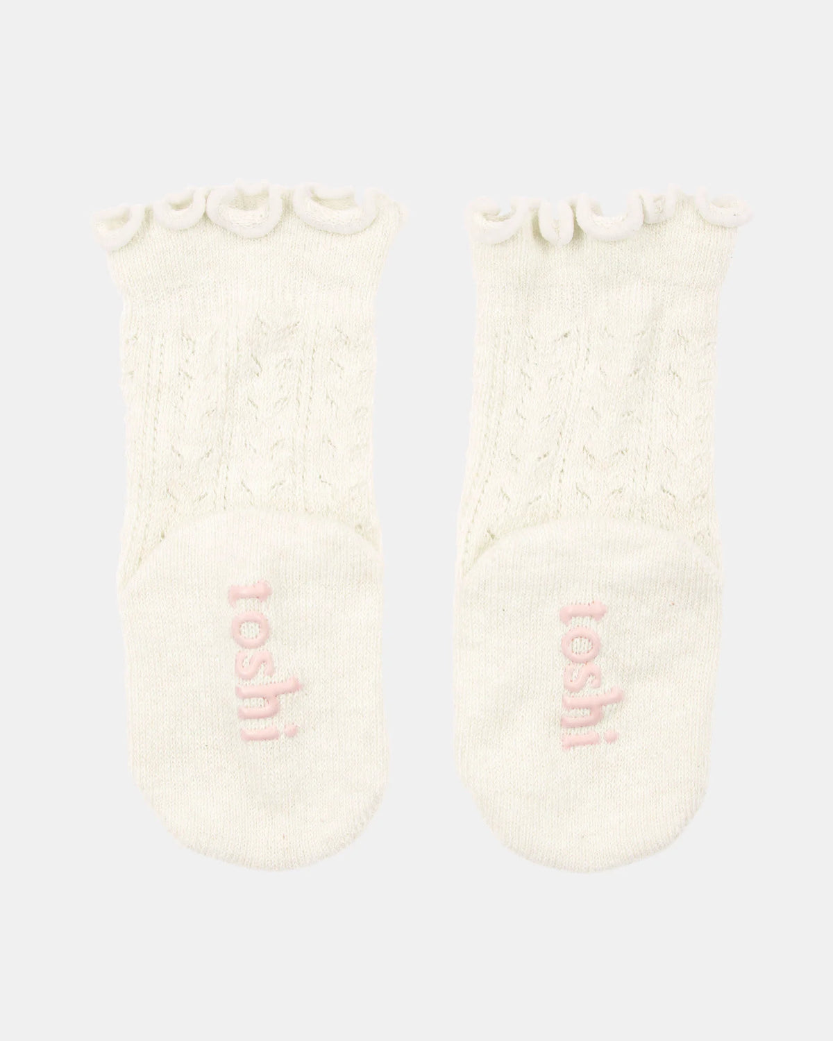 Organic Frilly Knee Socks, Cream
