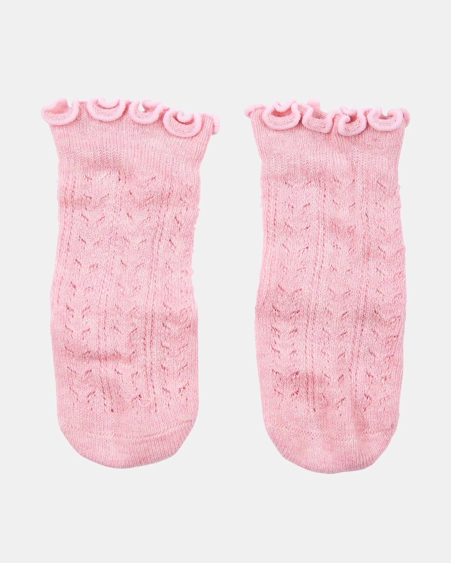 Organic Frilly Knee Socks, Rose