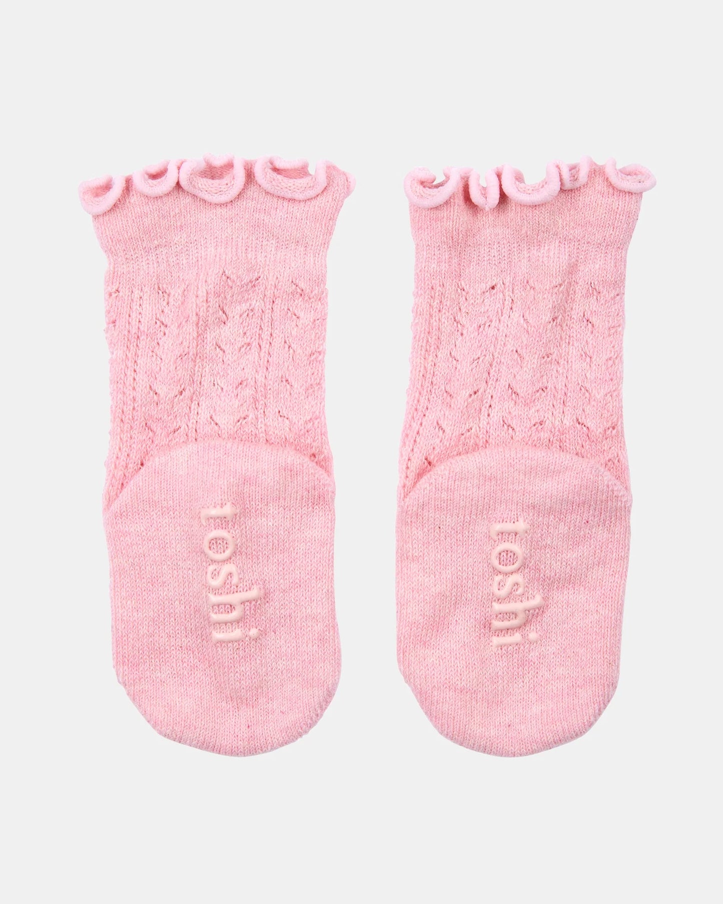 Organic Frilly Knee Socks, Rose