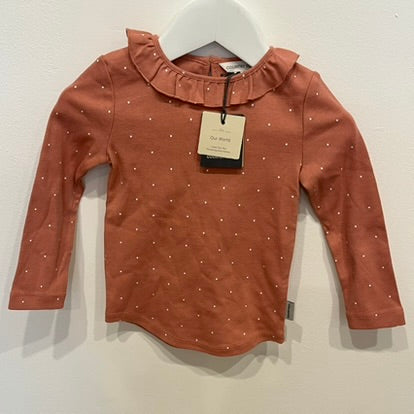 COUNTRY ROAD Dark Pink Top, white spots, 18-24 m