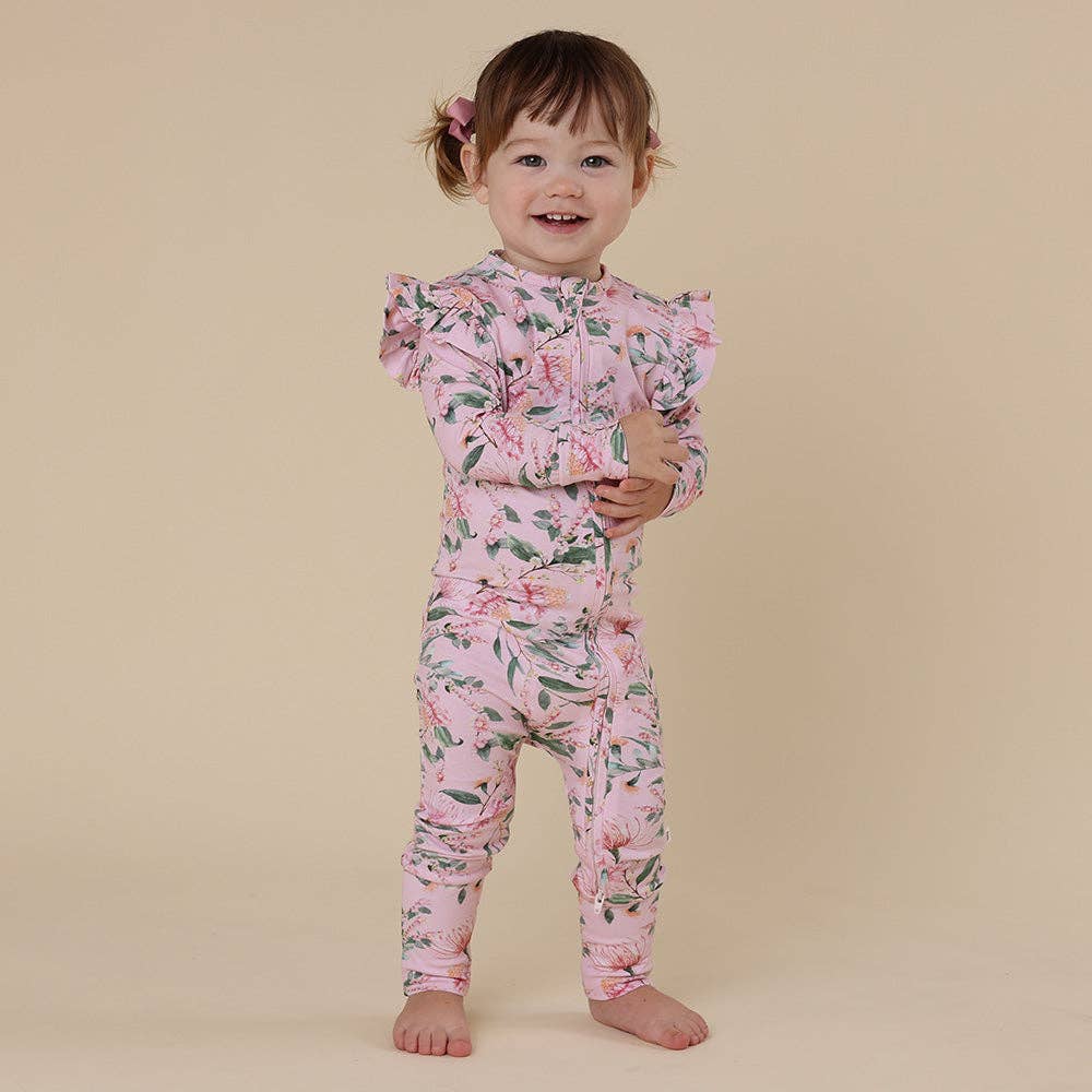 Pink Wattle Organic Snugglesuit Convertible Romper with Frill
