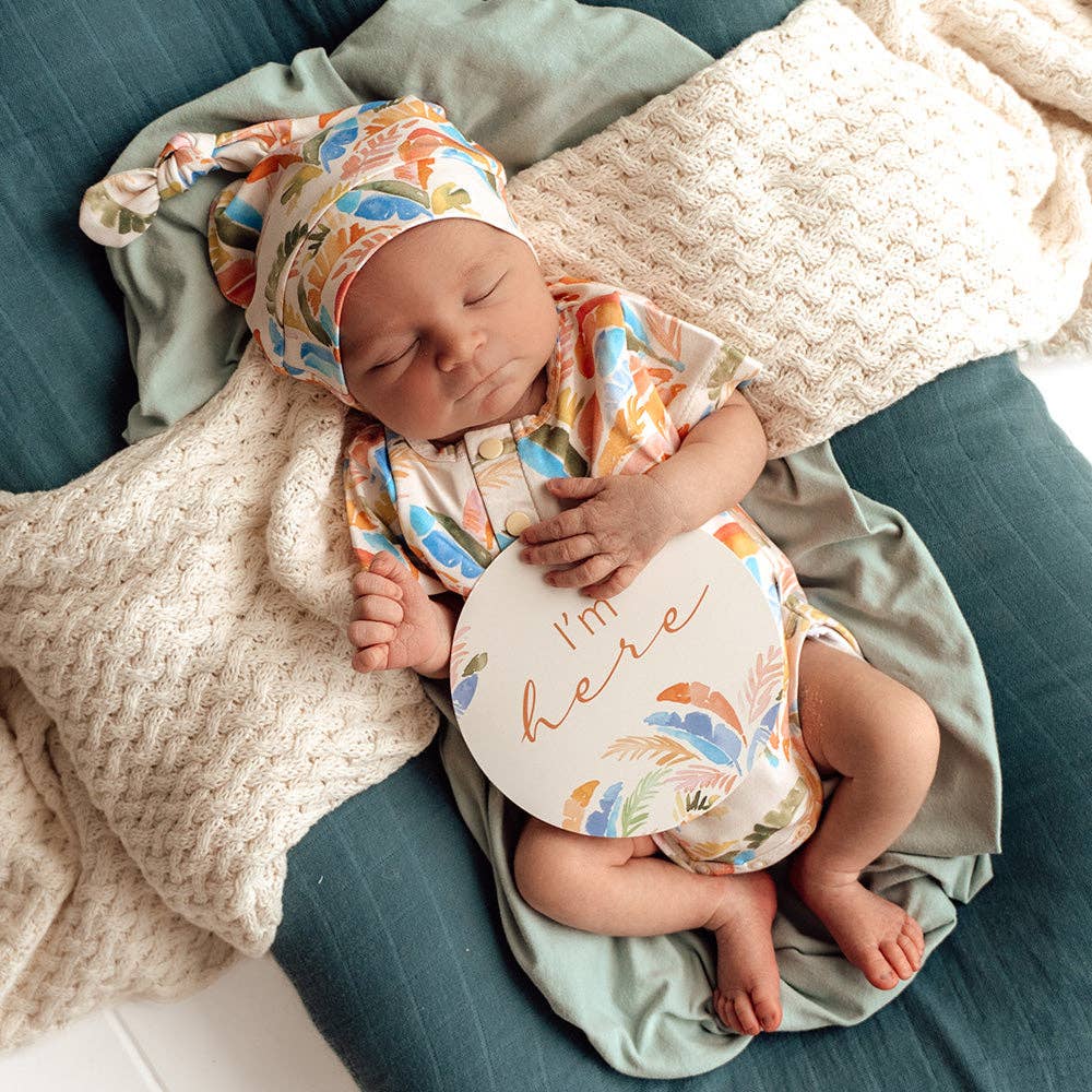 Summer Palm Short Sleeve Organic Bodysuit