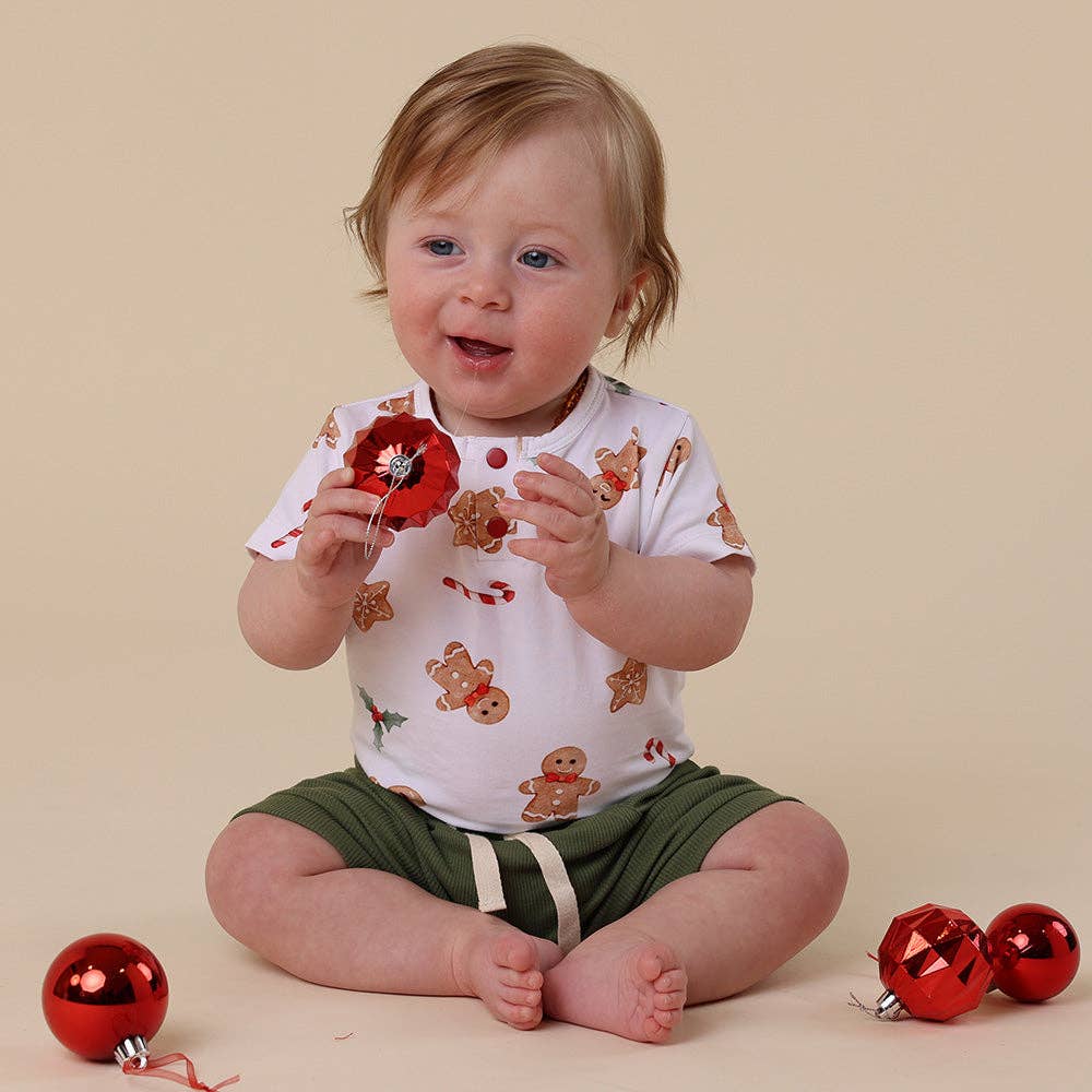 Gingerbread Short Sleeve Organic Bodysuit
