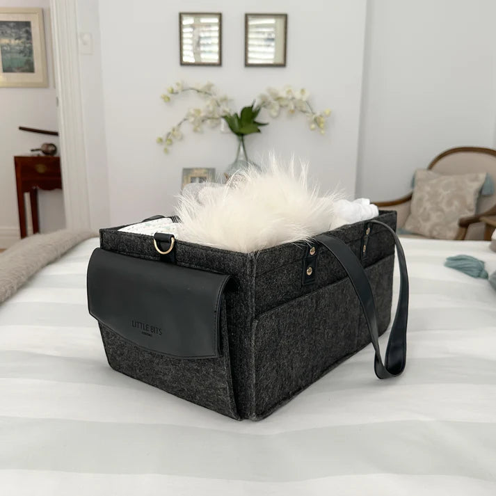 The Caddy Bag - Felt Top, Black and Grey