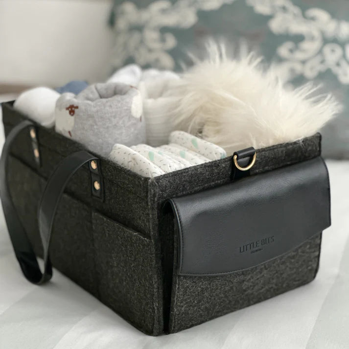 The Caddy Bag - Felt Top, Black and Grey