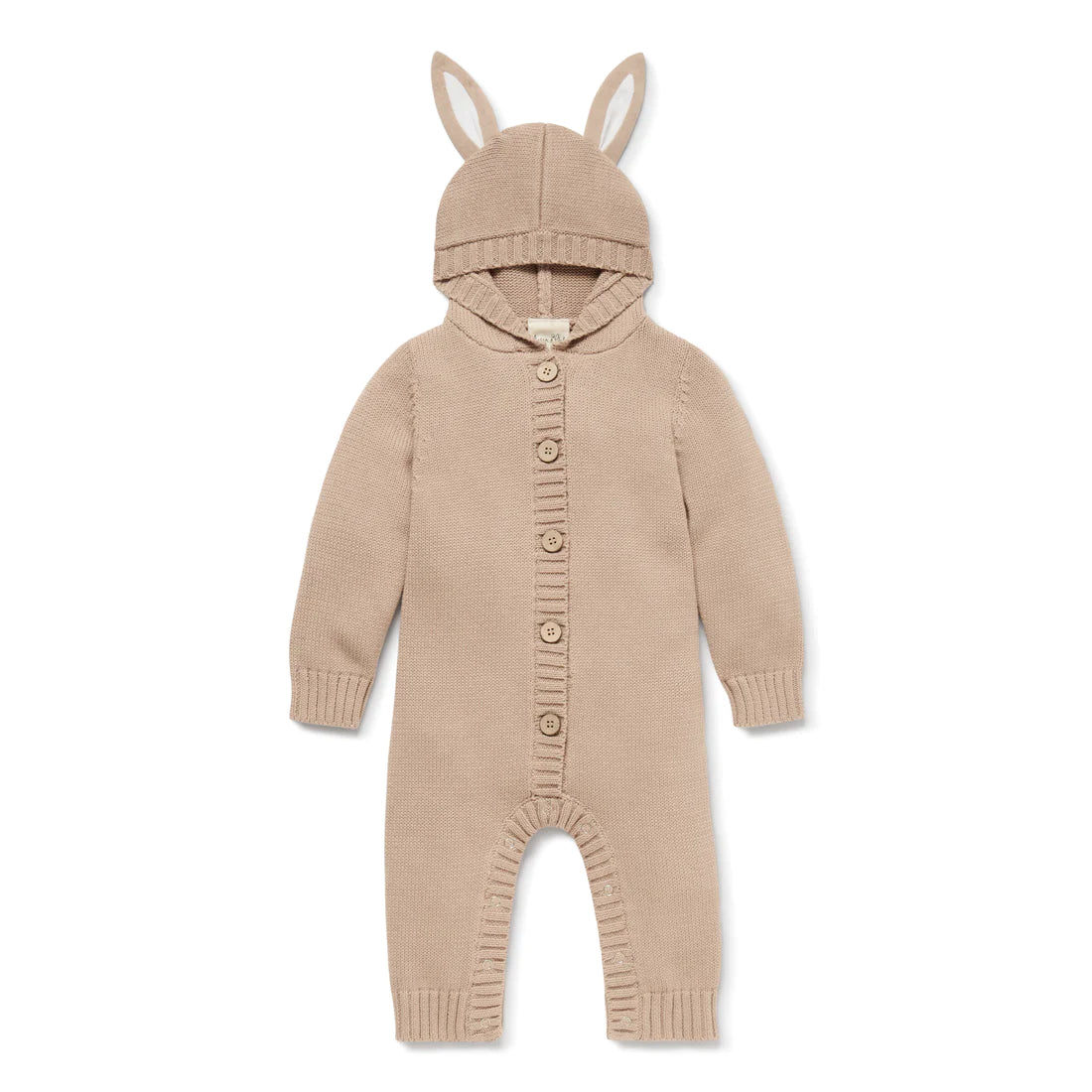 Bunny Knit Romper, Taupe