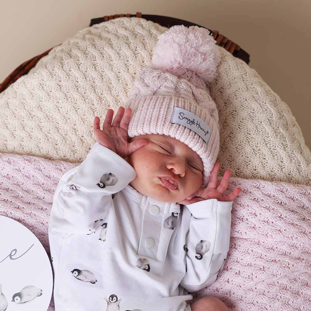 Blush Pink Organic Baby Knit Beanie
