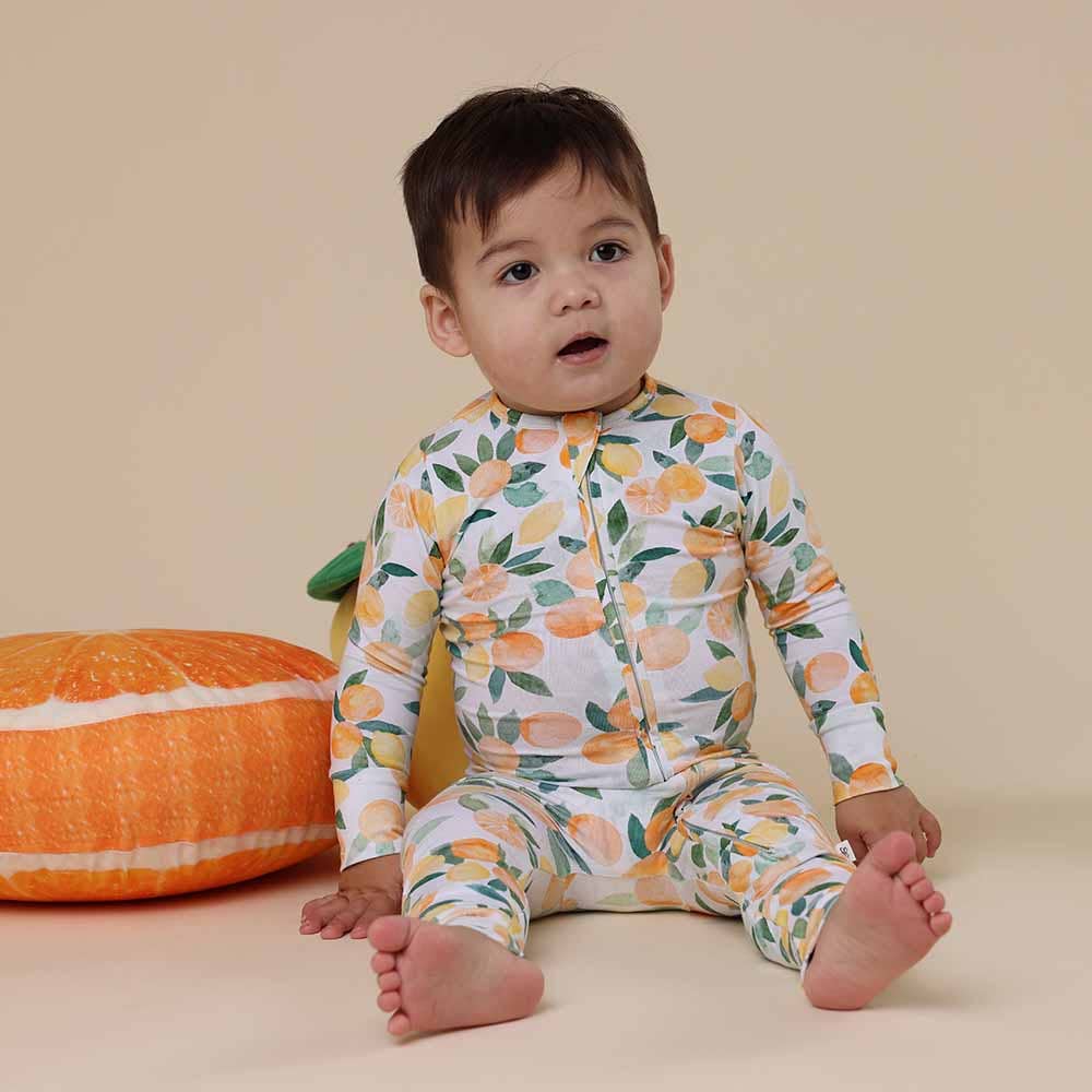 Citrus Squeeze Organic Snugglesuit Convertible Romper