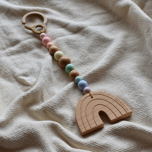 Wooden Rainbow Pram Toy