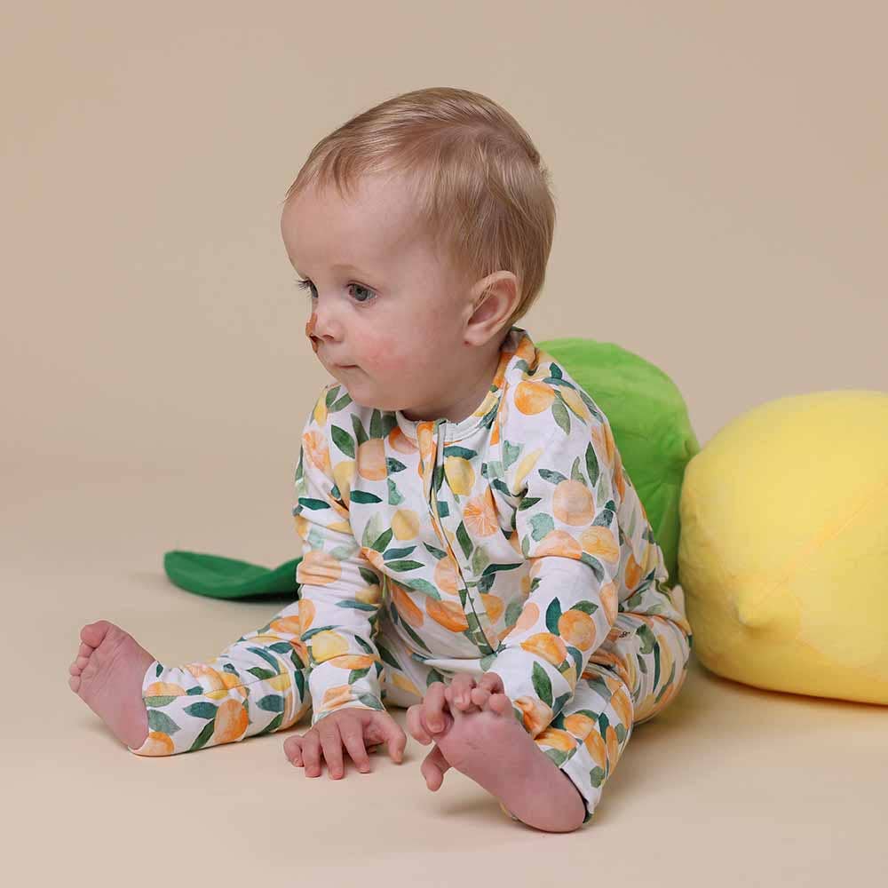 Citrus Squeeze Organic Snugglesuit Convertible Romper
