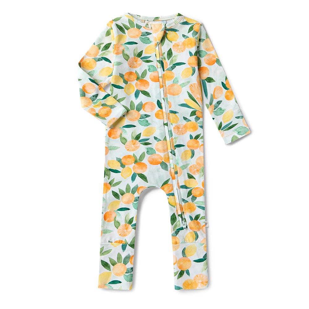 Citrus Squeeze Organic Snugglesuit Convertible Romper