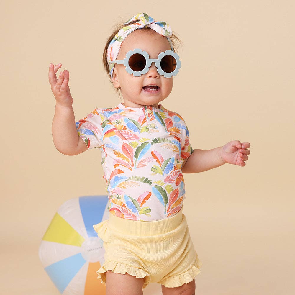 Summer Palm Short Sleeve Organic Bodysuit