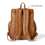 Signature Nappy Backpack, Tan Vegan Leather