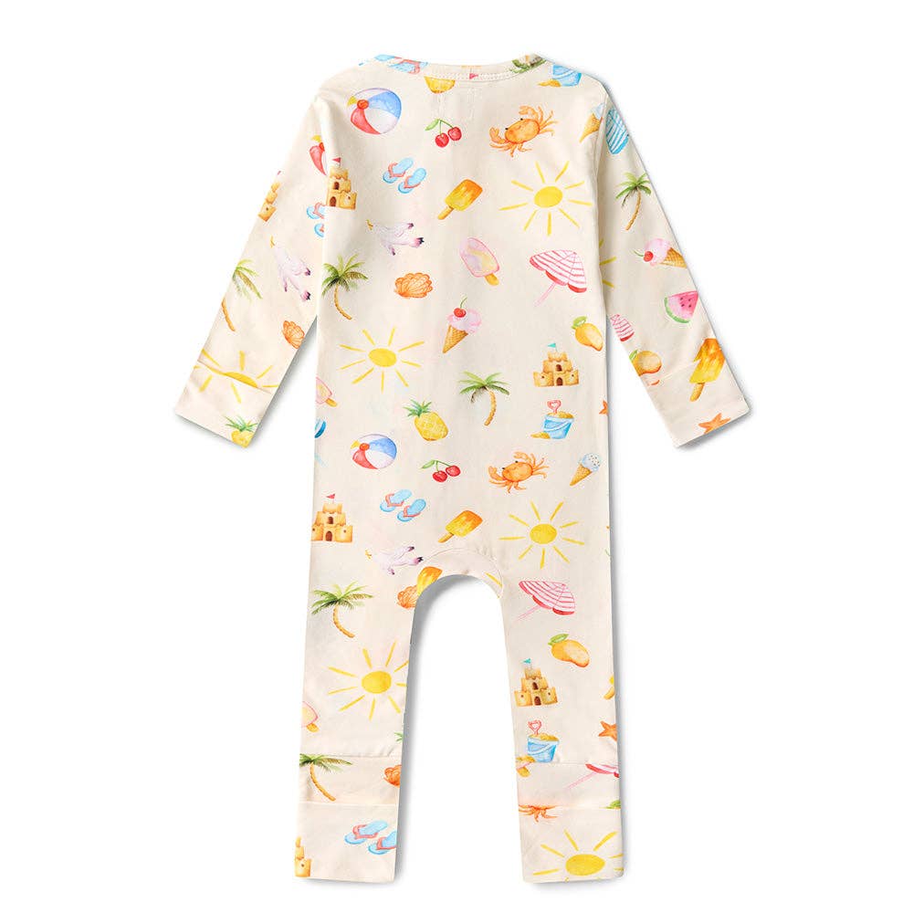 Beach Fun Organic Snugglesuit Convertible Romper