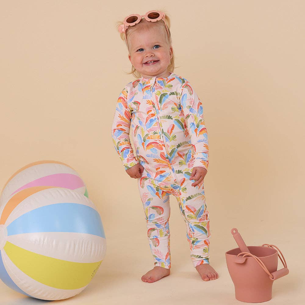 Summer Palm Organic Snugglesuit Convertible Romper