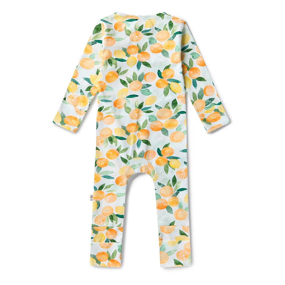 Citrus Squeeze Organic Snugglesuit Convertible Romper