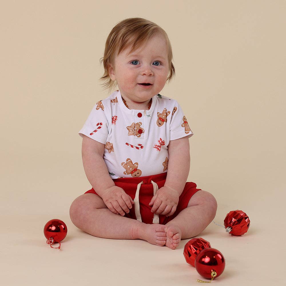 Gingerbread Short Sleeve Organic Bodysuit