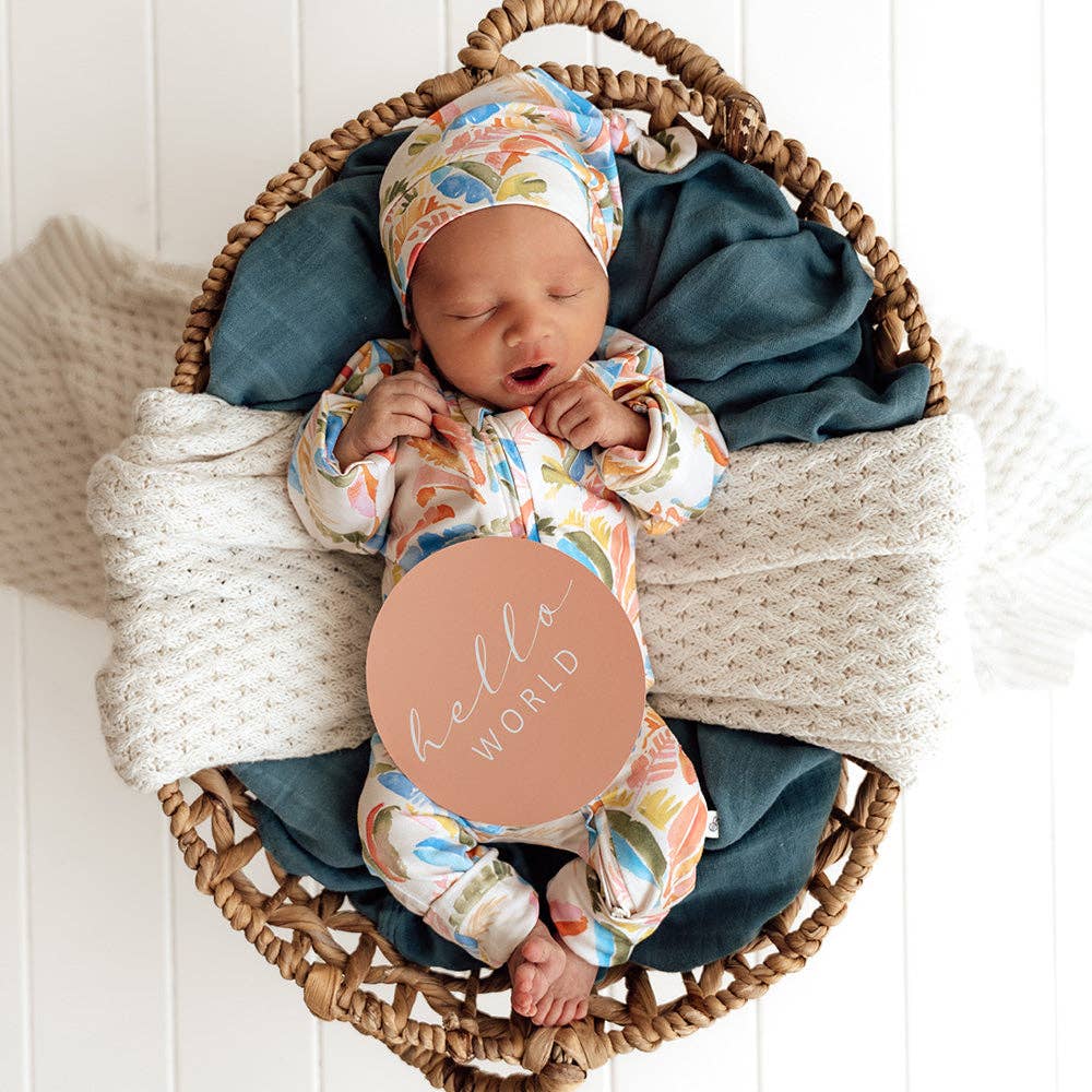 Summer Palm Organic Snugglesuit Convertible Romper