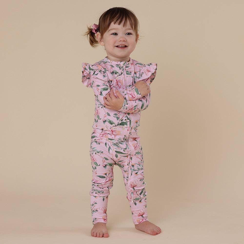Pink Wattle Organic Snugglesuit Convertible Romper with Frill