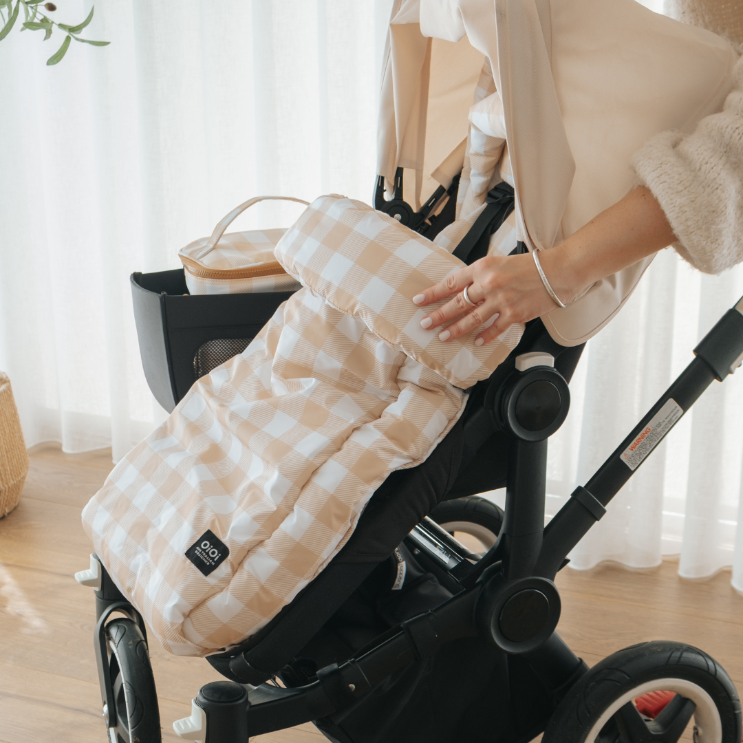 4-in-1 Convertible Footmuff, Beige Gingham
