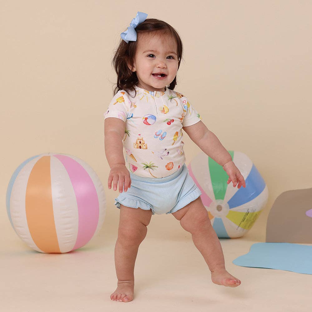 Beach Fun Short Sleeve Organic Bodysuit