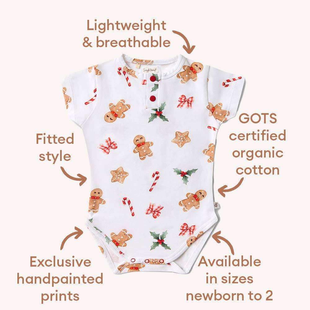 Gingerbread Short Sleeve Organic Bodysuit