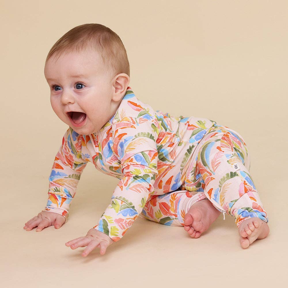 Summer Palm Organic Snugglesuit Convertible Romper