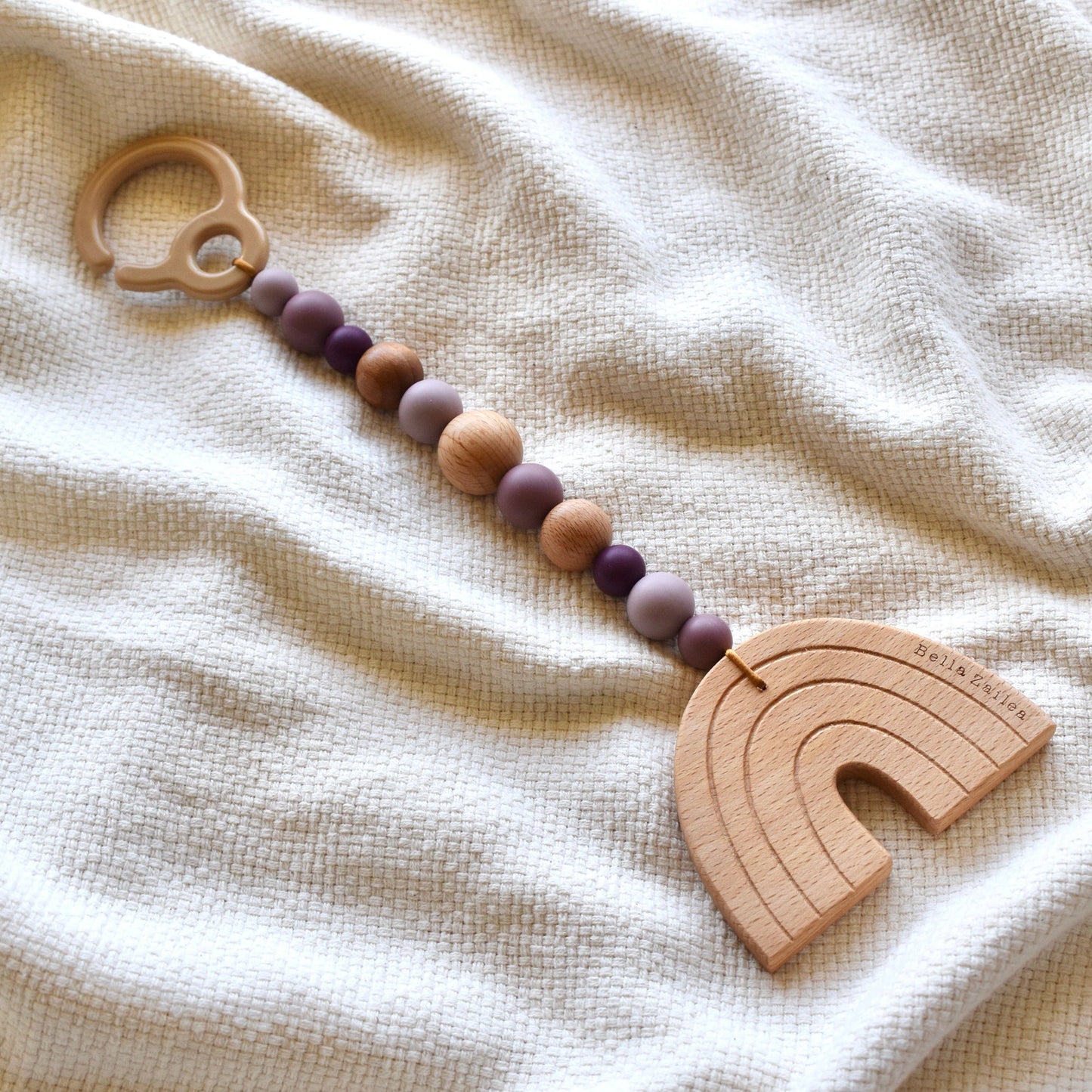 Wooden Rainbow Pram Toy