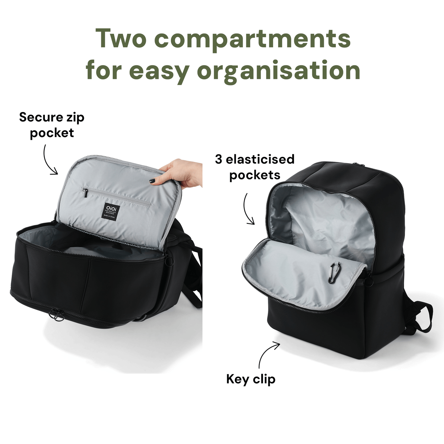 Multitasker Nappy Backpack, Sage Neoprene