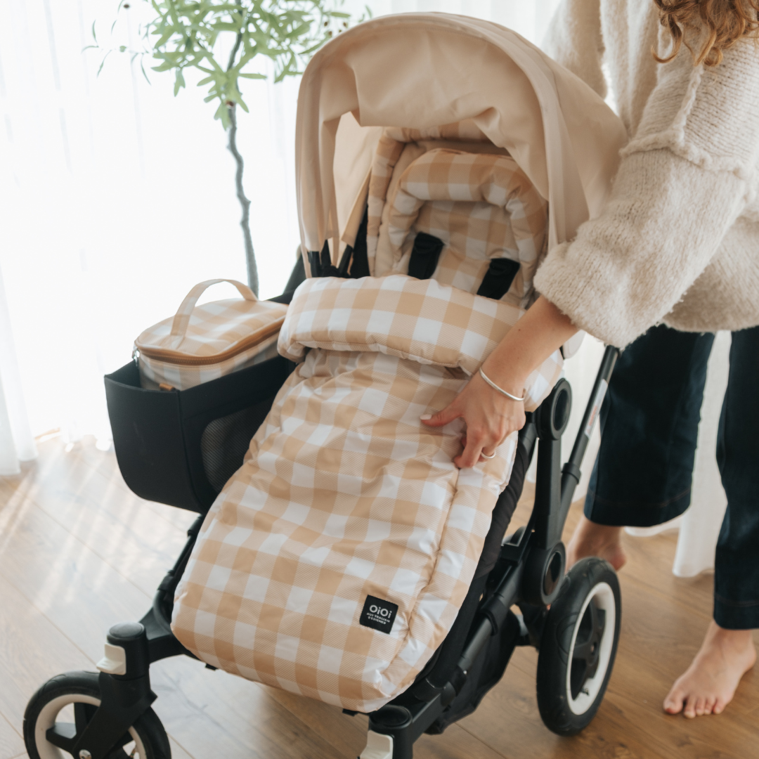4-in-1 Convertible Footmuff, Beige Gingham