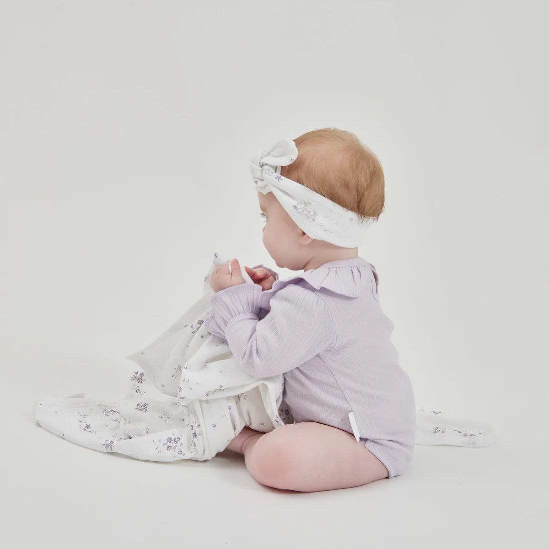 Rib Ruffle Onesie, Lavender