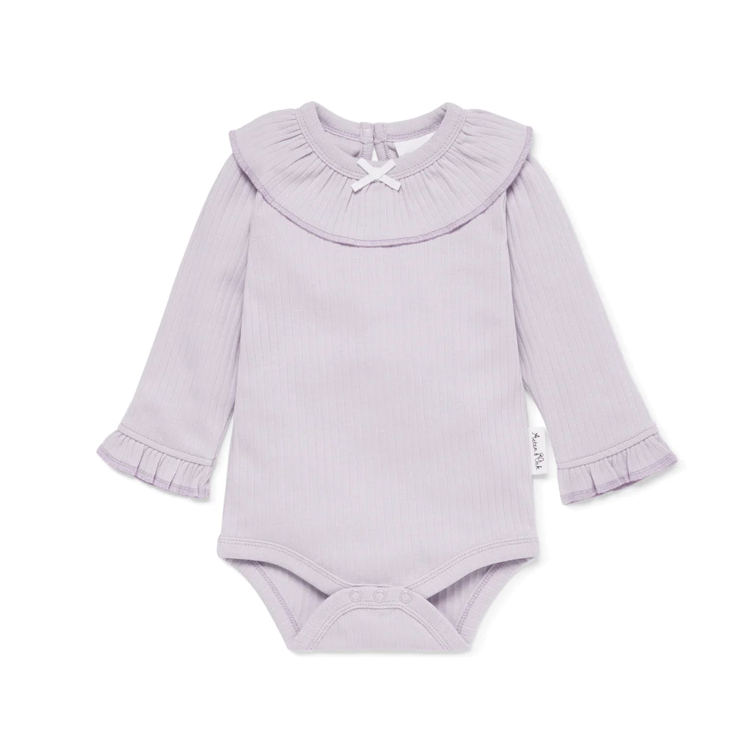 Rib Ruffle Onesie, Lavender