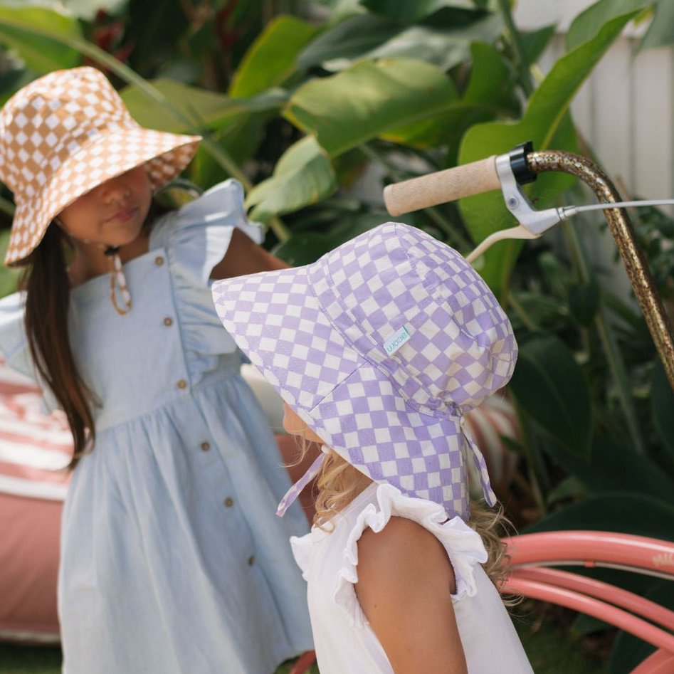 Lavender Checks Bucket Hat