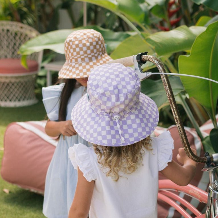 Lavender Checks Bucket Hat