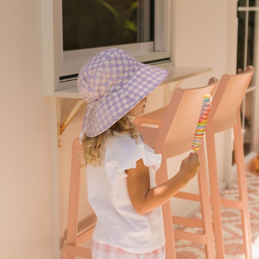 Lavender Checks Bucket Hat
